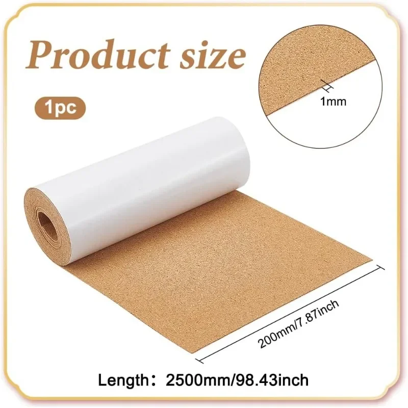 1 Roll Self-Adhesive Cork Sheet Roll Cork Board for Bulletin Boards Wall Decorations DIY Crafts Party