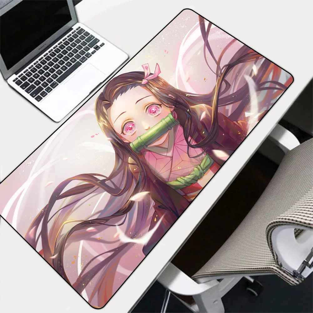 

Nezuko Mousepad Computer Notebook Non-slip Keyboard Desk Pad Mouse Mat Gaming Setup Accessories Gamer Carpet Desk Mat Cute