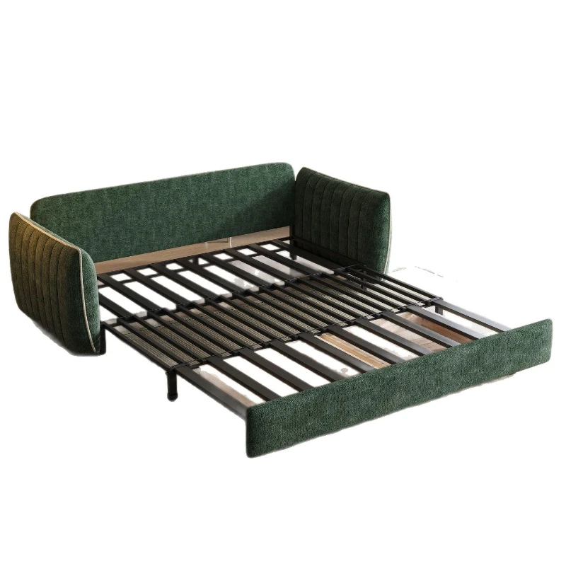 Double-sided chenille velvet, sitting and lying, multi-functional retractable folding, storage sofa bed