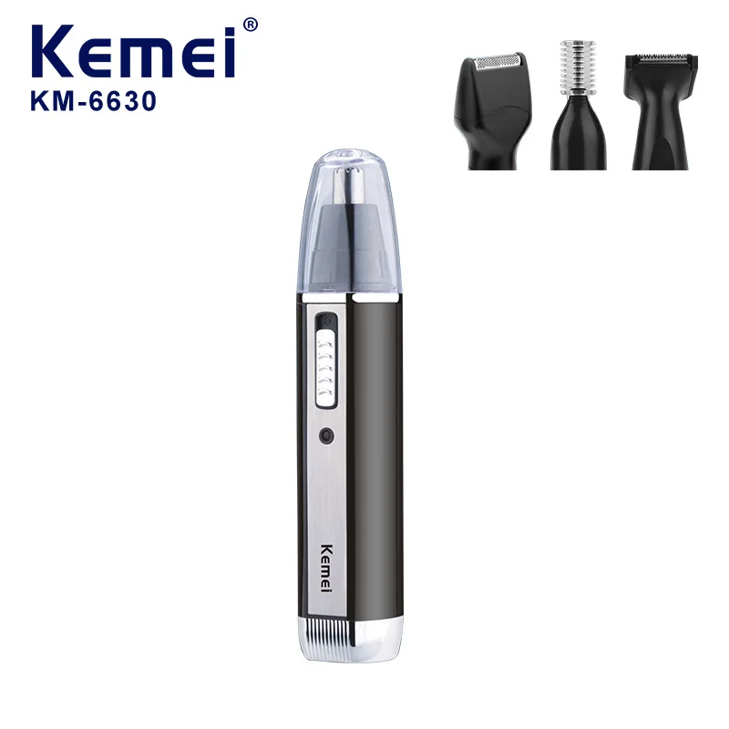 

Kemei KM-6630 4-in-1 Rechargeable Men's Grooming Kit Nose, Ear, Eyebrow Beard Trimmer for Hair Removal