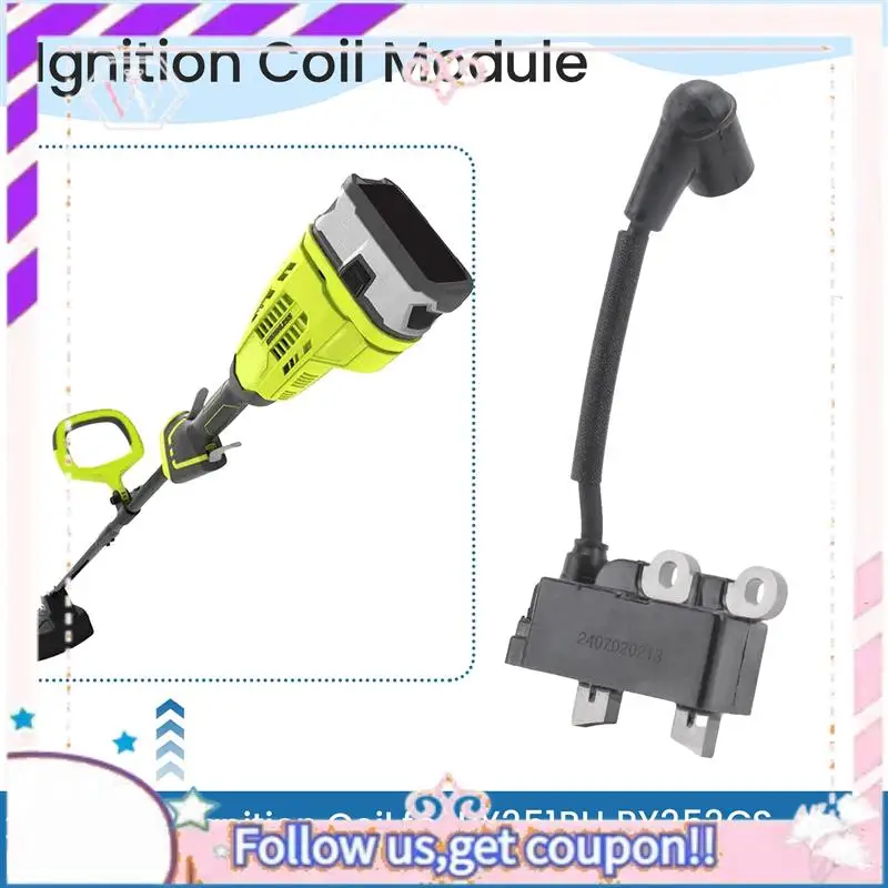 

Portable 291337001 Ignition Coil For Ryobi RY251PH RY252CS RY253SS RY254BC 25Cc 25.4Cc String Trimmer + Spark Plug
