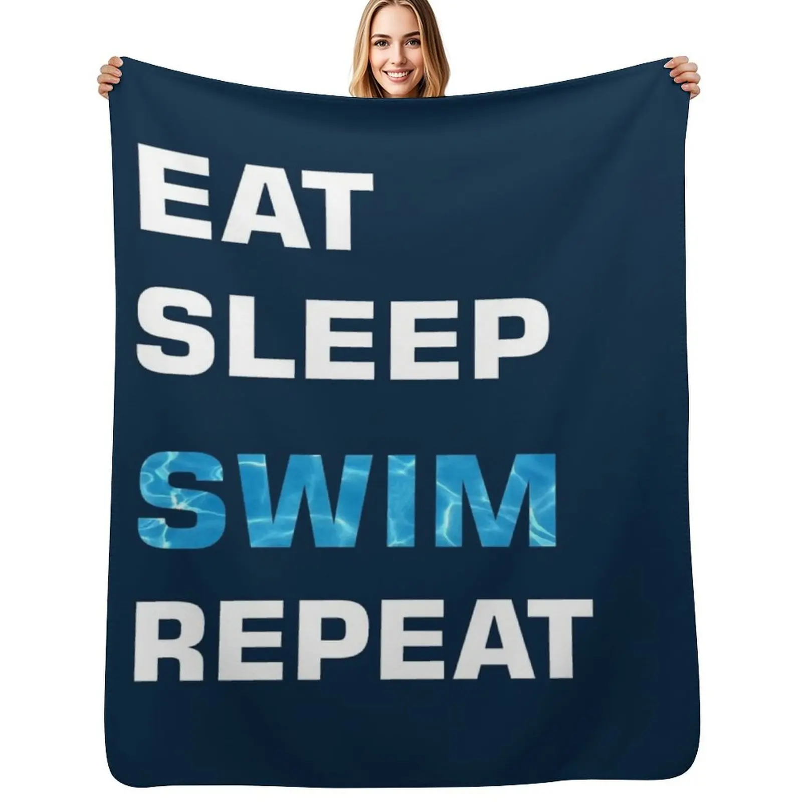 

EAT SLEEP SWIM REPEAT Throw Blanket Thins For Decorative Sofa Beautifuls Picnic Blankets