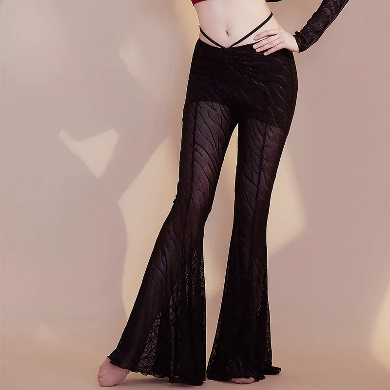 Belly DanceTrousers สบายลูกฟูก Flocking เต้นรําเสื้อผ้ากางเกงกางเกงสําหรับฤดูใบไม้ร่วงและฤดูหนาวผู้ใหญ่