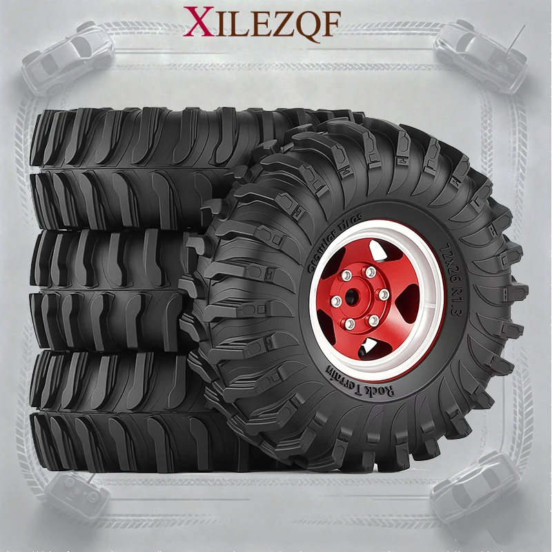 4 roues et pneus Beadlock de 1,3 pouces, hexagonaux 7 mm, pièces de mise à niveau pour voiture RC Crawler 1/18 Traxxas TRX4M 1/24 Axial SCX24 AX24 FCX24