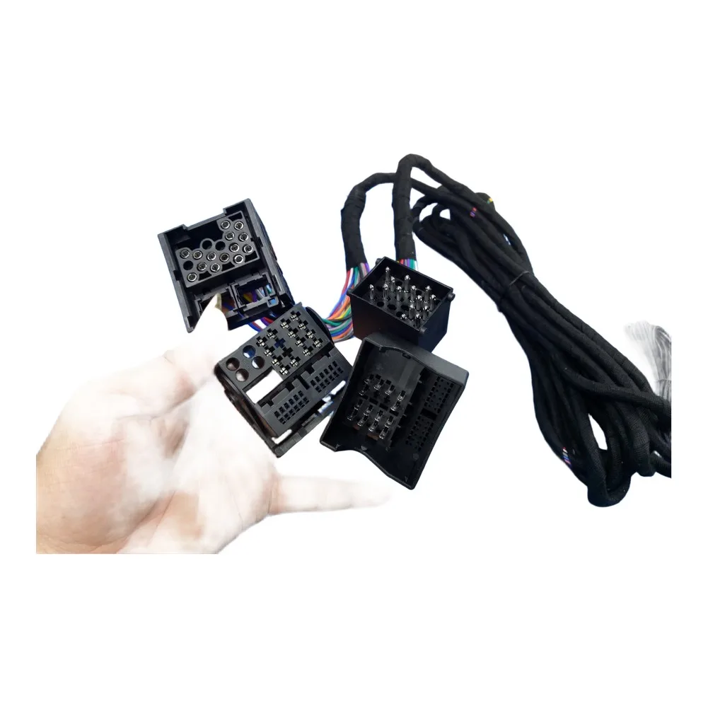 Head Unit Adapter for Radio Wiring Harness Car Radio Installation Black 4-head Connector 600CM Length Heat Resistant