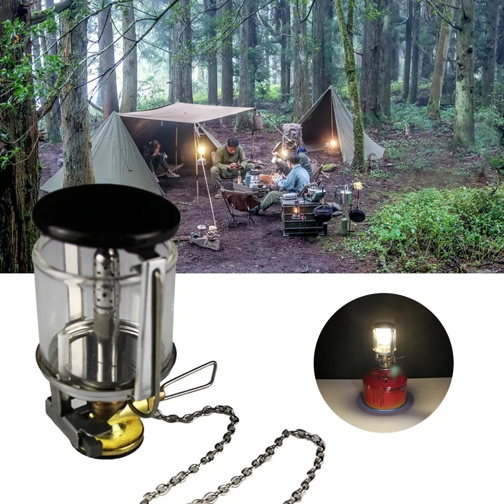 1 Pc 11x6x6cm 80LUX Outdoor Camping Lantern Portable Gas Light Tent Lamp Hanging Lamp Outdoor Camping Hiking Tools Equipments