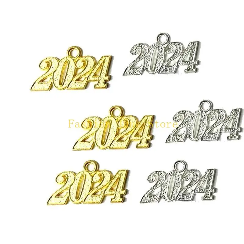 

N5KA 100pcs 2024 Charm 2024 Year Letter Number Pendant Graduation New Year Jewelry