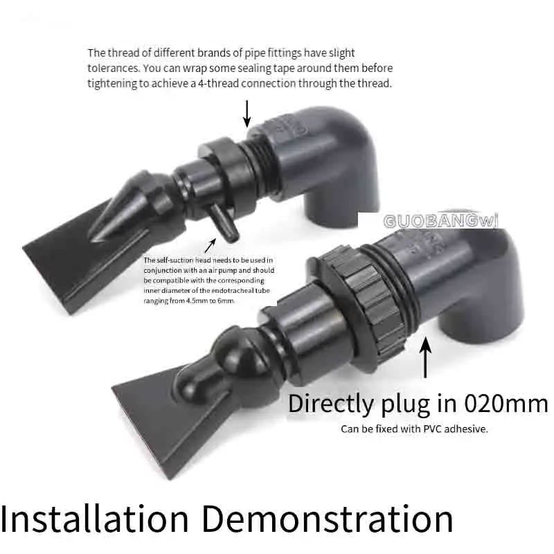 

Adjustable Duckbill Nozzle for Aquarium Fish Tank with Aeration Holes 1/2 Inch Outlet Nut Included Overflow Plate