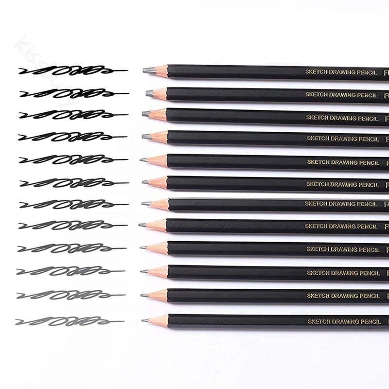 Professional Drawing Sketching Pencil Set, 12 Pieces Art Pencils Graphite Shading Pencils for Beginners & Pro Artists