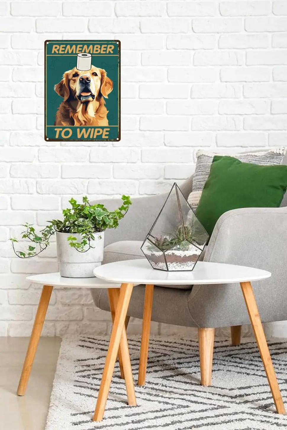 TopPacific Golden Retriever Bathroom Wall Decor Dog Signs Metal Tin Sign - Remember to Wipe Bathroom Decor Weird Stuff - es Deco