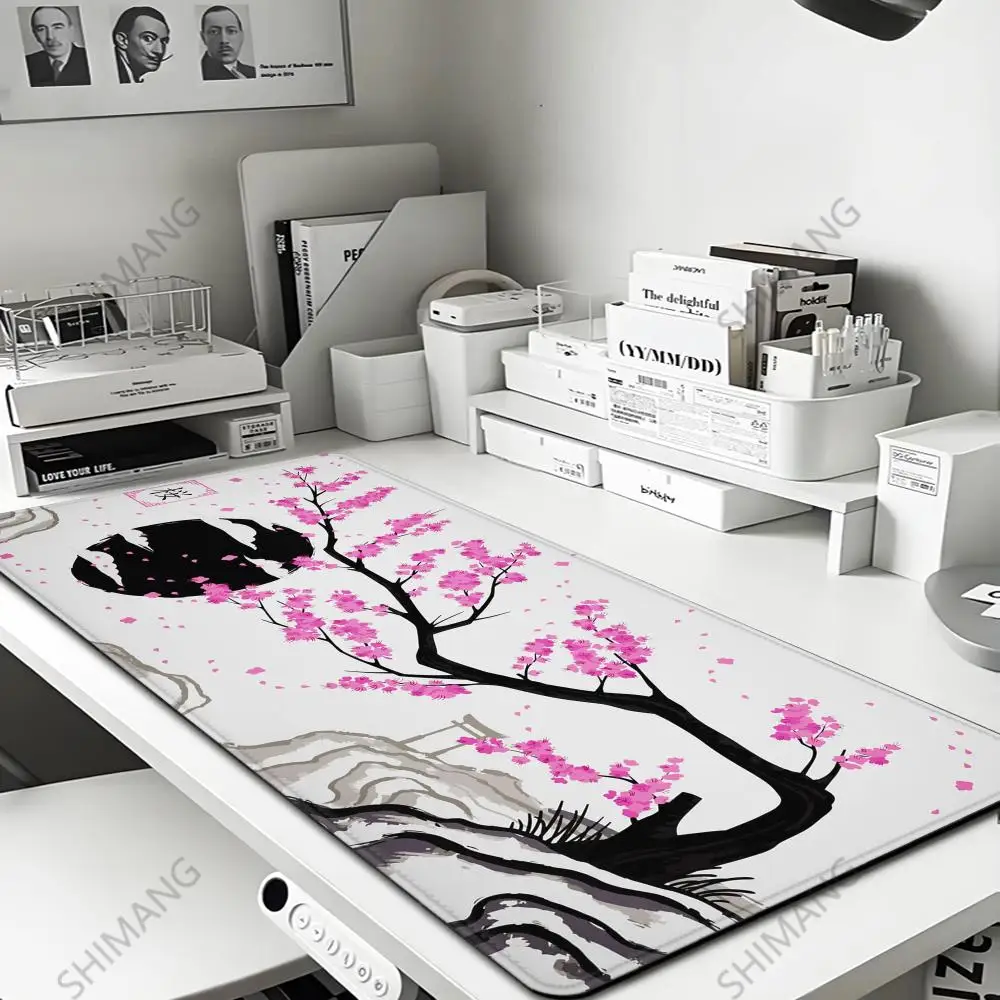 

Sakura Large Gamer Mouse Pad Adhesive-Protective Purple Cherry Blossom Keyboard Mousepad Computer Accessories Rubber Desk Mat