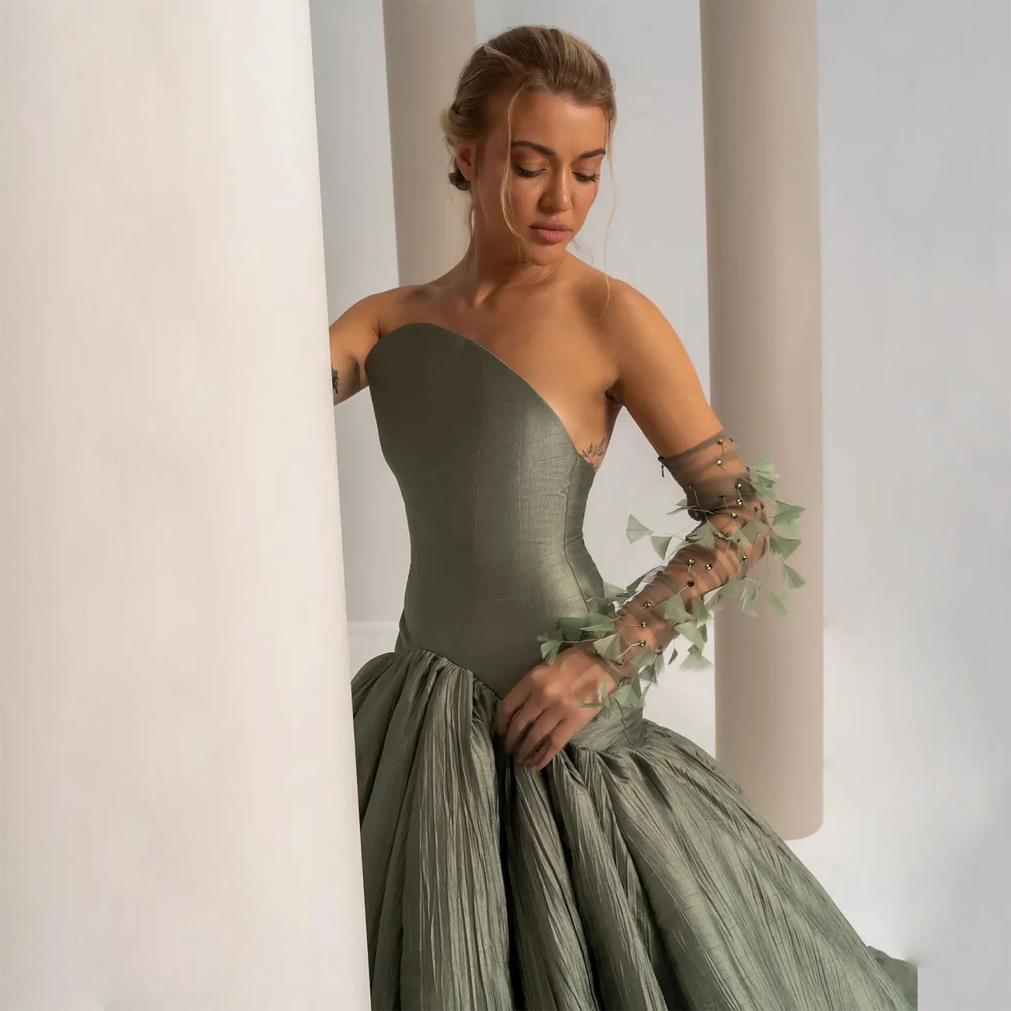 Sharon Said Luxury Green Satin Off-Shoulder Ball Gown Evening Dress 2026  Elegant Women Prom Wedding Party Gowns SF211 Customized - AliExpress 320