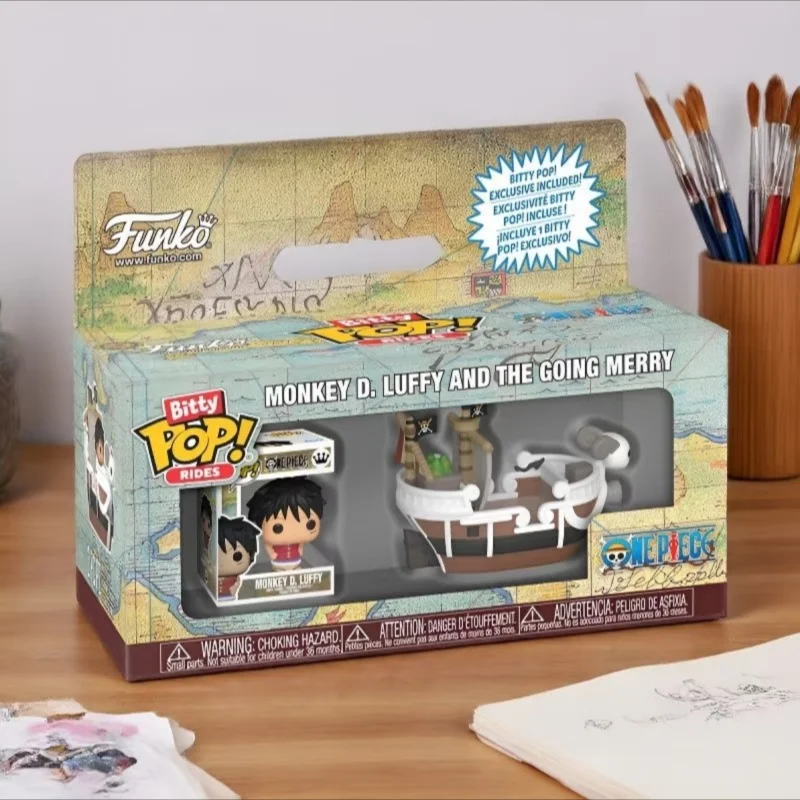 Figura Funko POP de One Piece, Monkey D. Luffy y Going Merry, Bitty Monkey D. Luffy, Edición Limitada, Muñeco Coleccionable