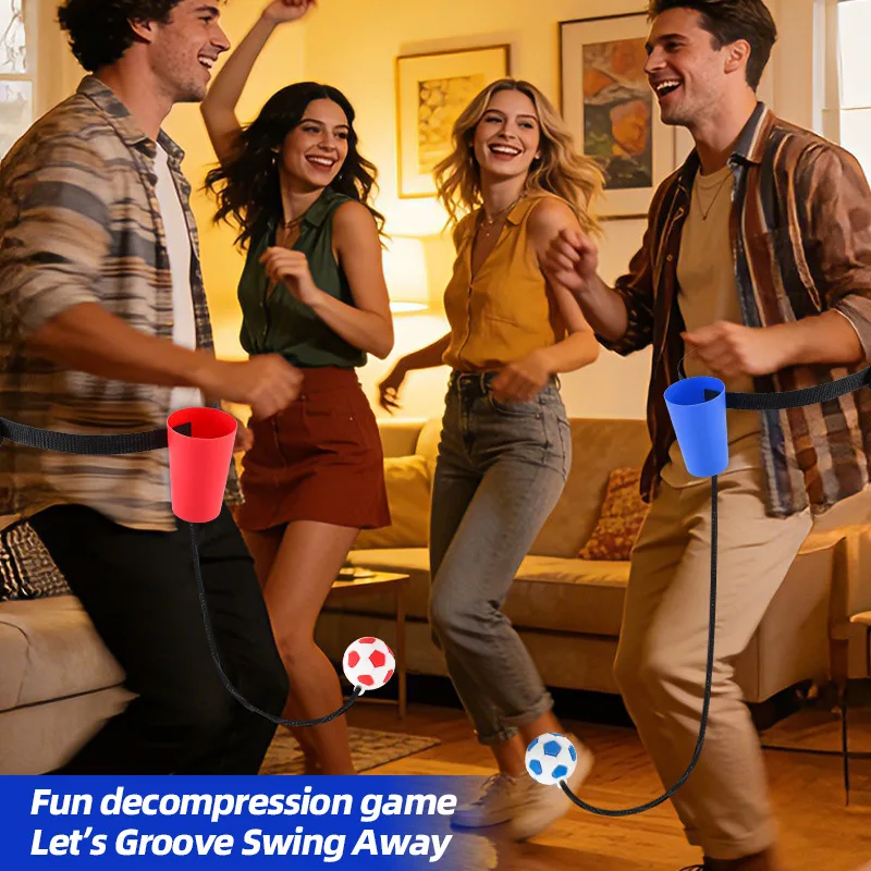 Double Player Swing Ball Toss Game Interactive Punishment Party Toy Family Outdoor Indoor Game
