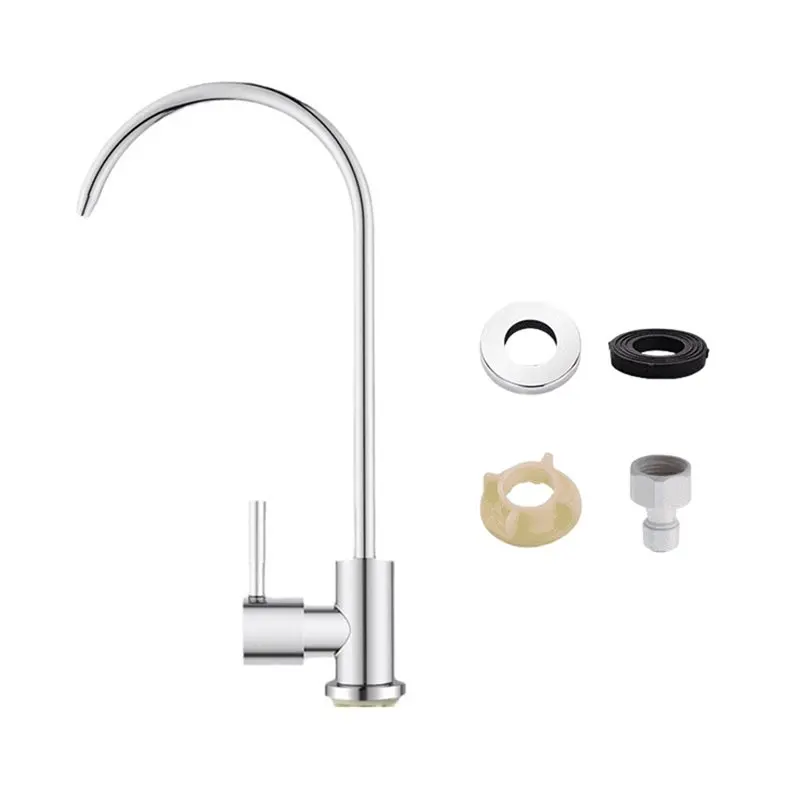 

【ALLOWANCE】Gooseneck Water Purifier Faucet Reverse Osmosis Drinking Water Filter Faucet Stainless Stee Faucet 1/4 Inch Faucet