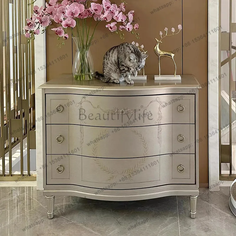 FG American Light Luxury Entrance Cabinet French Modern Simple Foyer Locker