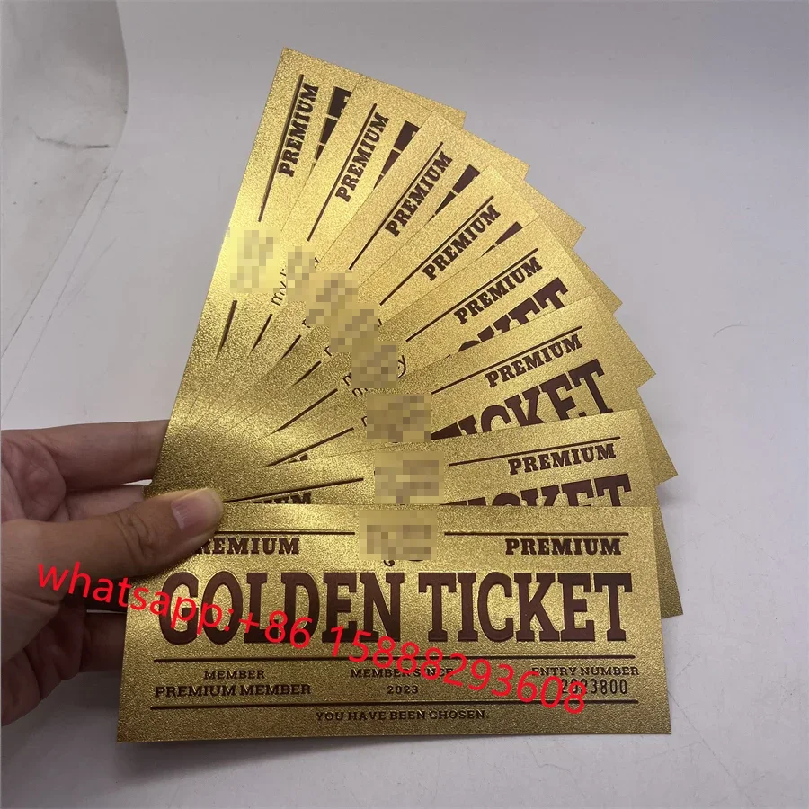 

Custom American Bill Dollar Gold voucher 24k Gold ticket for Collection Souvenir golden Ticket Cards Discount gift TRb CARD