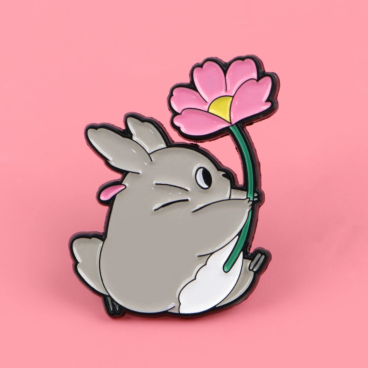 Pin esmaltado de elfo gris Kawaii, broche de Metal de Anime, mochila, sombrero, bolso, Collar, insignias de Totoro, regalo de colección de joyería de moda para hombres y mujeres