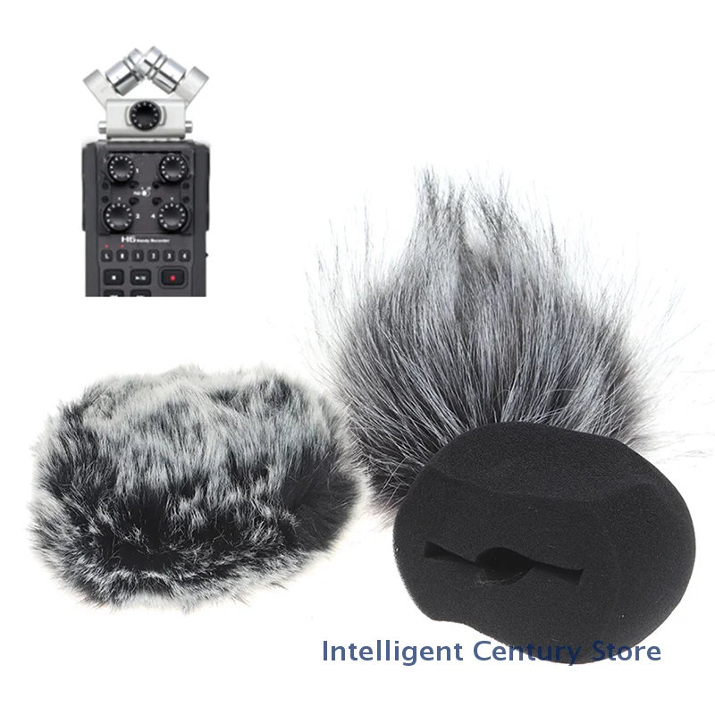 Microfone pára-brisas zoom h5 h6 gravação microfone espuma pára-brisas microfone de alta densidade capa de lã