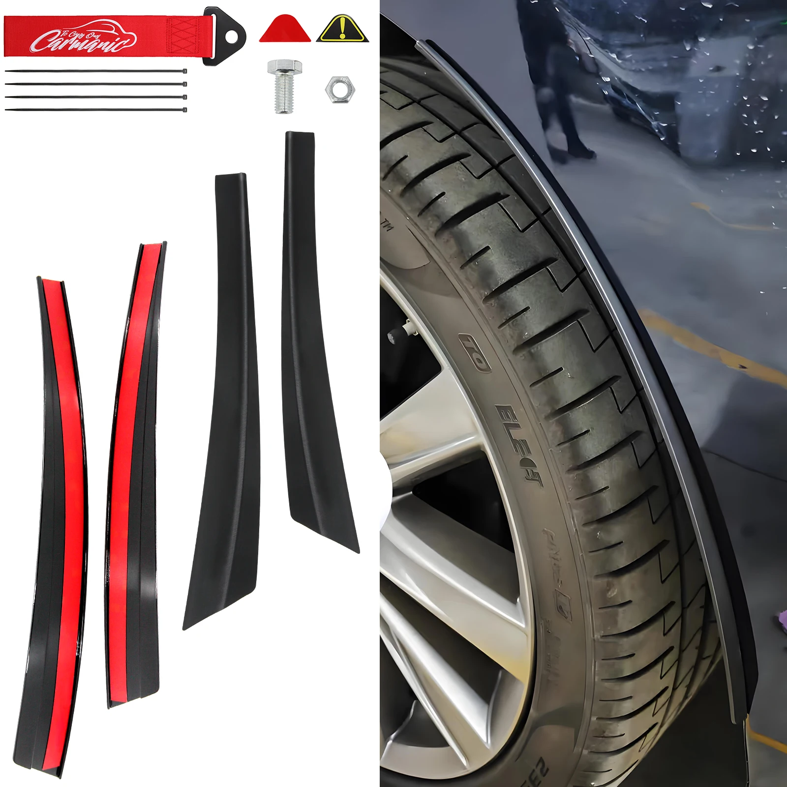 For Audi Q5 VW Tiguan Sirocco Skoda Scout Car Mudguard With Tow Strap Fender Flares Wheel Eyebrow Styling Splash Guard Auto Part