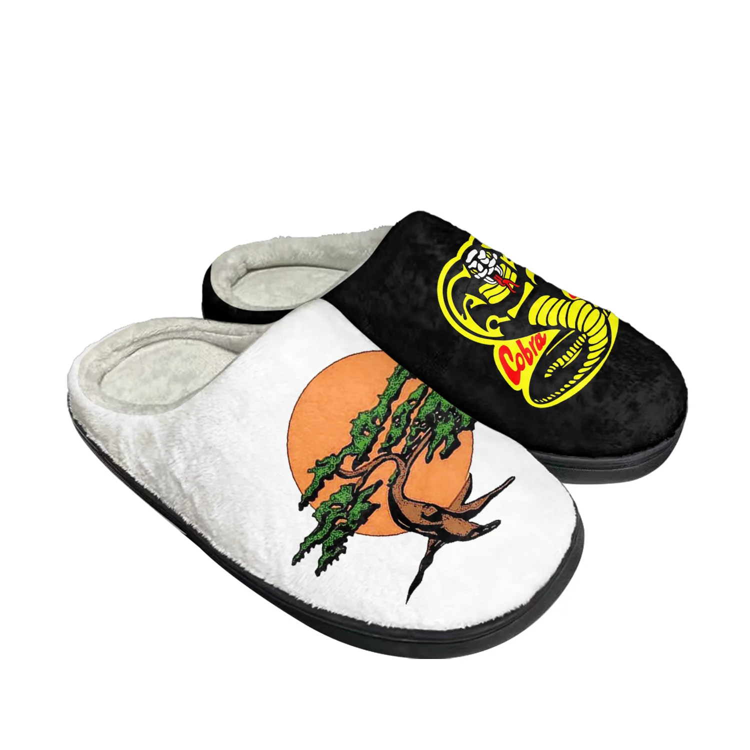 

Cobra Kai No Mercy Snake Home Cotton Slippers Mens Womens Teenager Fashion Plush Bedroom Keep Warm Shoes Tailor Made Slipper