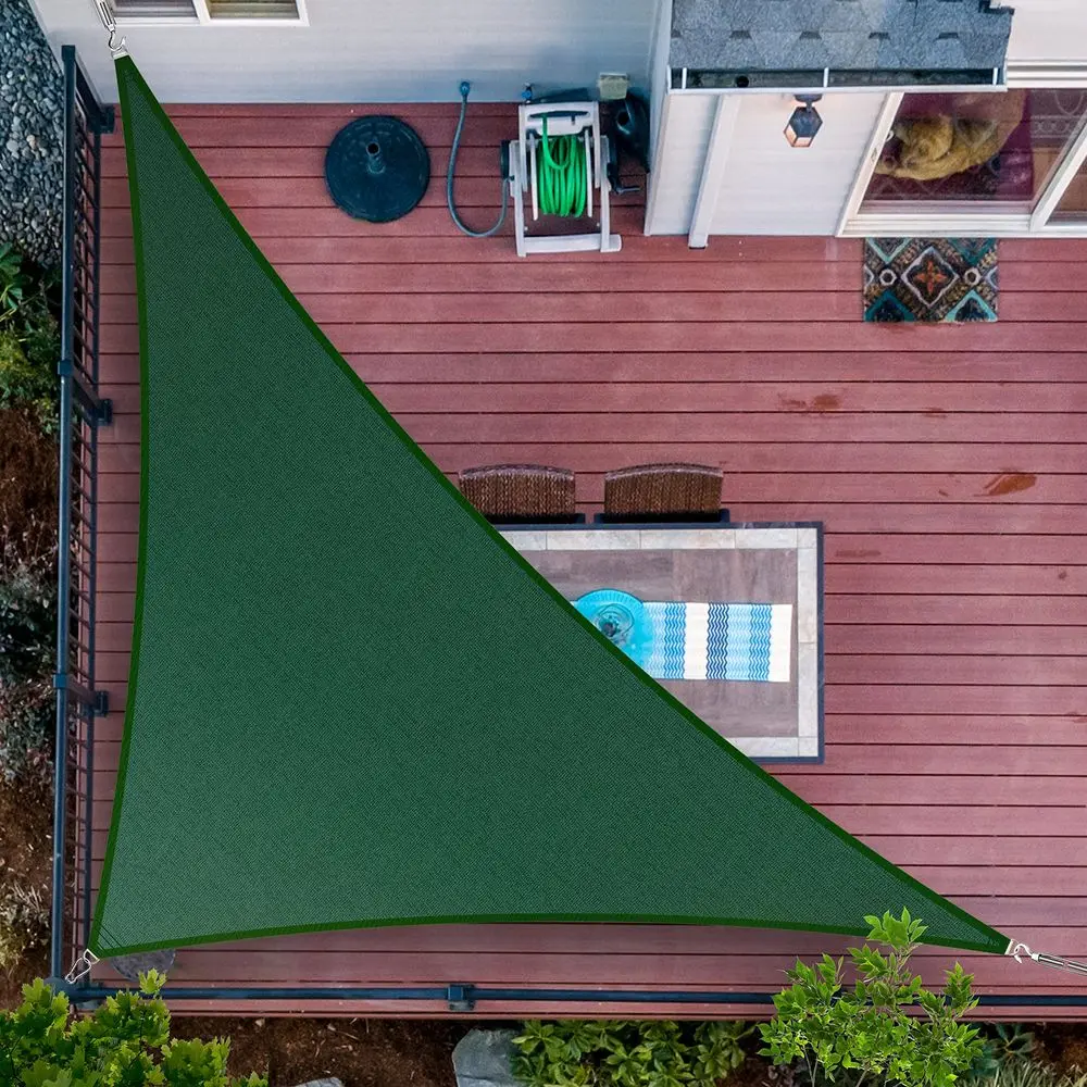 

24 x 24 x 33.9 Green Sun Shade Sail UPF50 Right Triangle SMTAPRT10 Canopy Fabric Cloth Screen, Water Air Permeable amp UV Resis