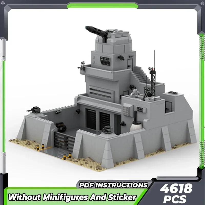 Moc Building Bricks Military Model Outpost with Gun Turret Technology Modular Blocks Gifts Toys For Children DIY Sets Assembly