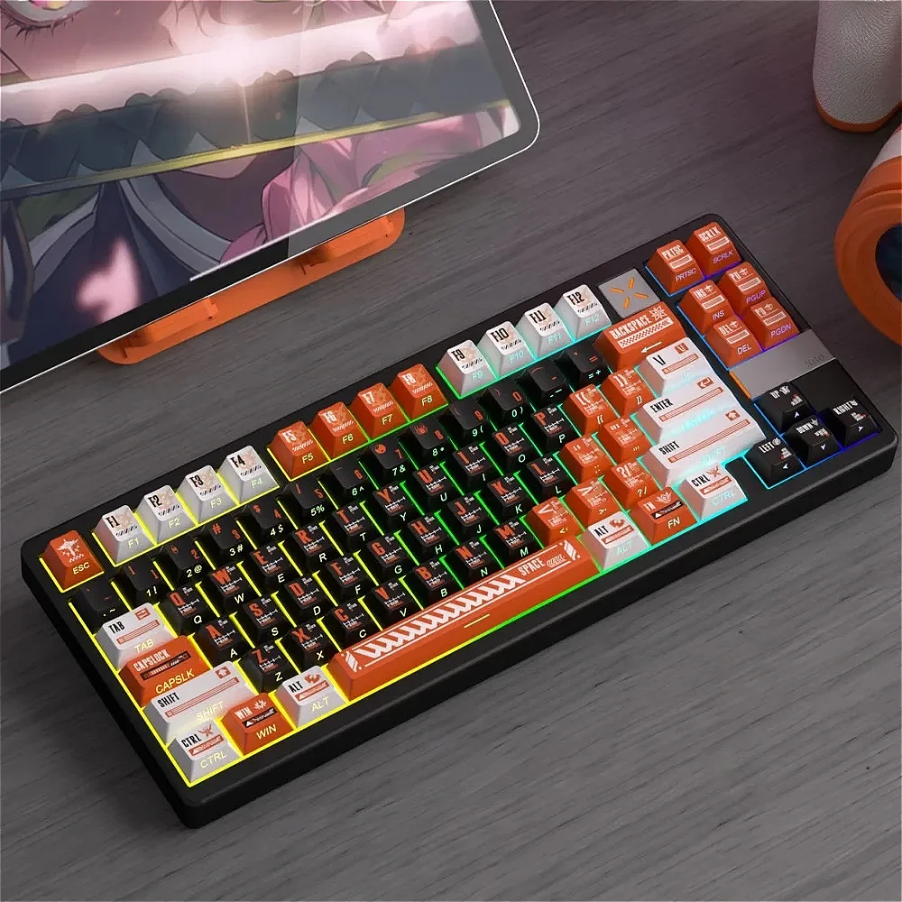 PBT material, small full set of Cherry orange, keycaps, light transmission, horizon, suitable for mechanical keyboard keycaps