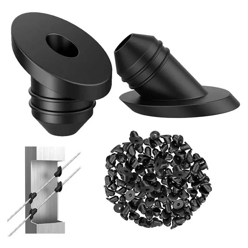 ABJI-50Pcs Cable Railing Rubber Grommets, 45 Degree Angle Bevel Protectors For 1/16 Inch 5/32 Inch 3/16 Inch Cable Railing