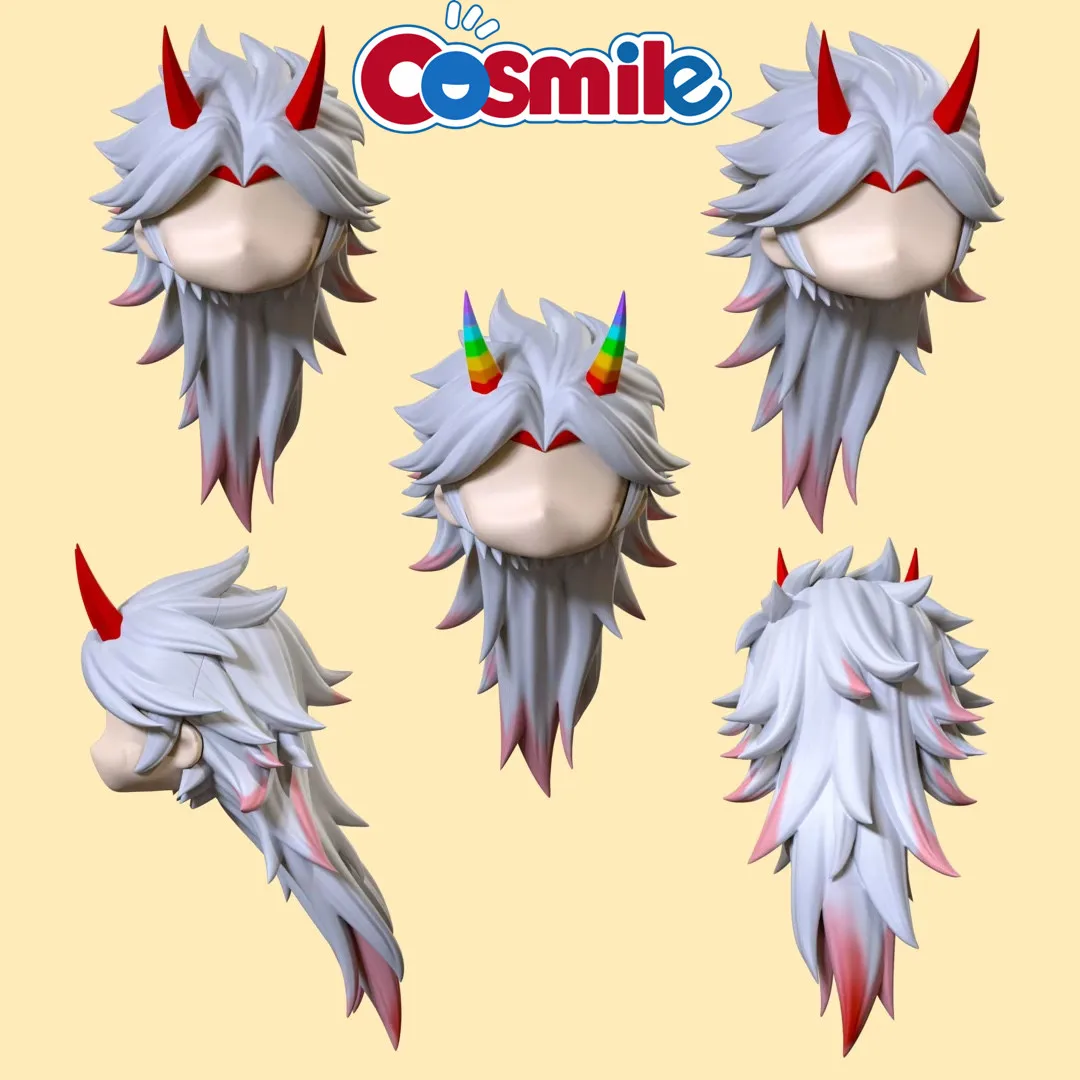 Cosmile Game Genshin Impact Arataki Itto OB11 OB22 1/12 BJD Hair Wig Head Model Anime Cosplay Props Cute Lovely C