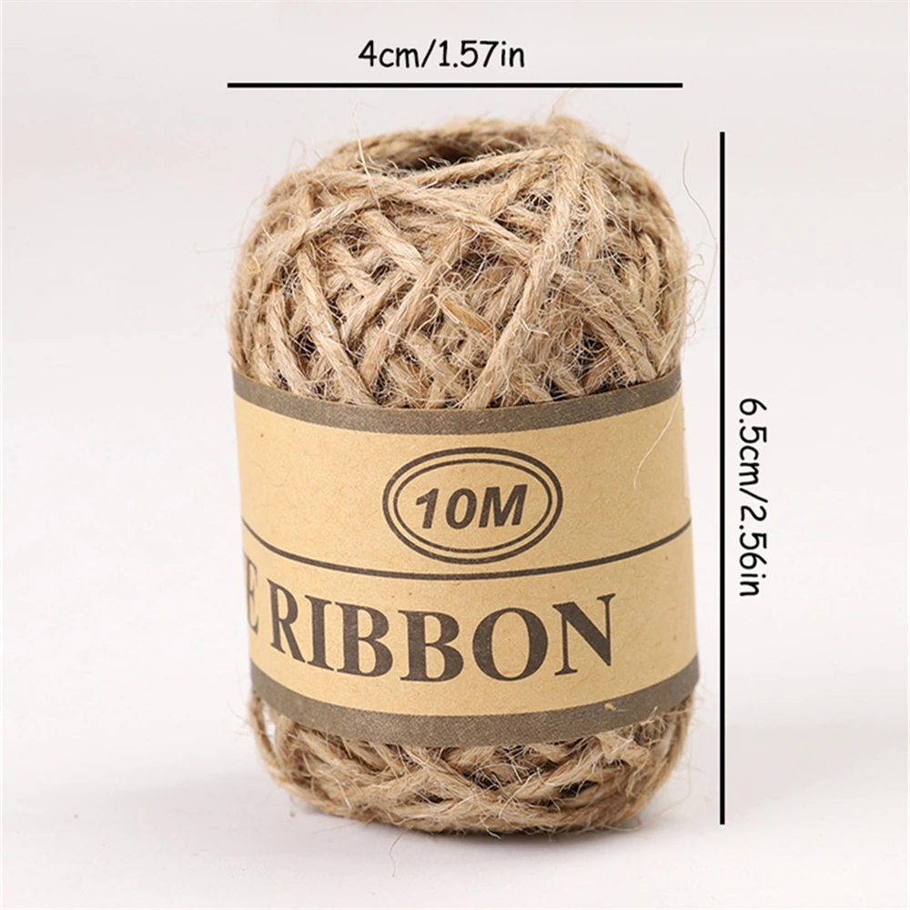 Hemp Rope 3-Strand Gift Packing String Decor Handmade Crafts Hessian Cord Natural Diy Vases Decoration Wedding