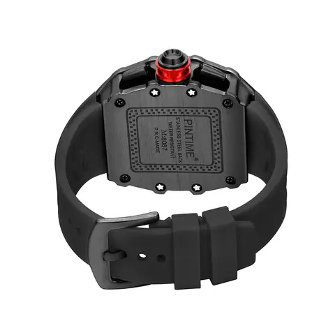 PINTIME Herrklockor Hollow Punk Kronograf Sport Mode Quartz Armbandsur Silikonarmband Lyxig Designer Relogios Masculino 8 best sales Pintime-klocka för män - №1