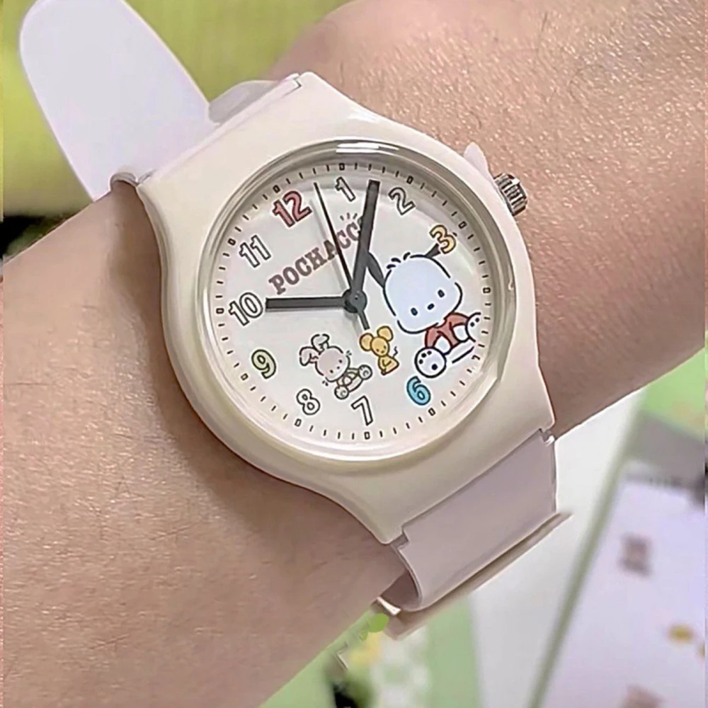 New Student Watch Silicone Strap Children's Quartz Watch Fashion White Cute Puppy Cartoon Watches for Kids Clock Gifts