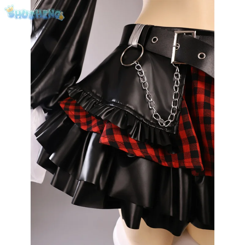 

Asuka Langley Soryu EVA Cosplay figure Costume Girl Rock Leather Top Skirt Leg Tie Hat Mask Socks Prop Set Halloween Uniform