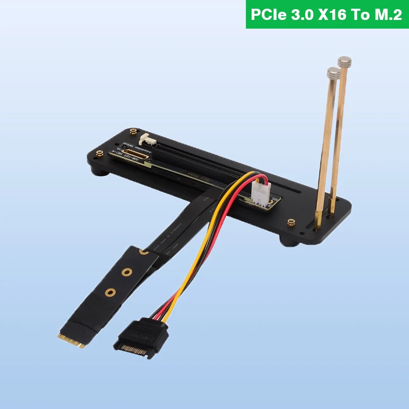 

Высокоскоростной 90-градусный кабель-адаптер PCI-E PCIe 3.0 X16 — M.2 M-Key с удлинителем SATA Power — Gen3 для улучшенных передачи данных