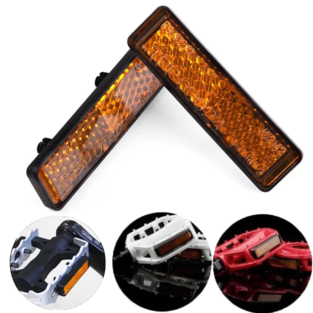 4pcs Night Cycling Safety Reflective Bicycle Pedal Reflector Pedal Accessories Bike Parts
