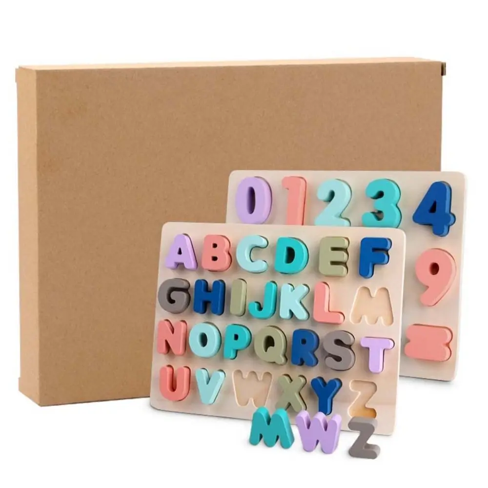 Matching Games 3D Wooden Board Mathematics Shape Cognition Alphabet Number Puzzle Colorful Learning Puzzle Boys Girls
