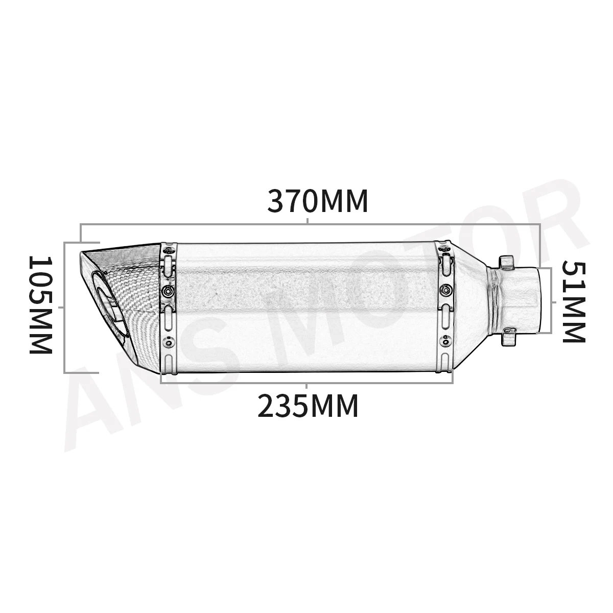 51mm Slip-On-Motorrad auspuff mit db killer Universal-Auspuffrohr modifiziertem Schall dämpfer rohr