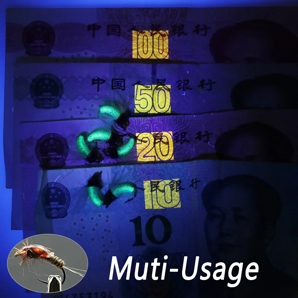 Bimoo 21 LEDs UV Light Fishing Fly Tying Tool 365nm~410nm Mutifuction UV Curing Lamp Torch Nymph Buzzer Head Epoxy Curing Tool