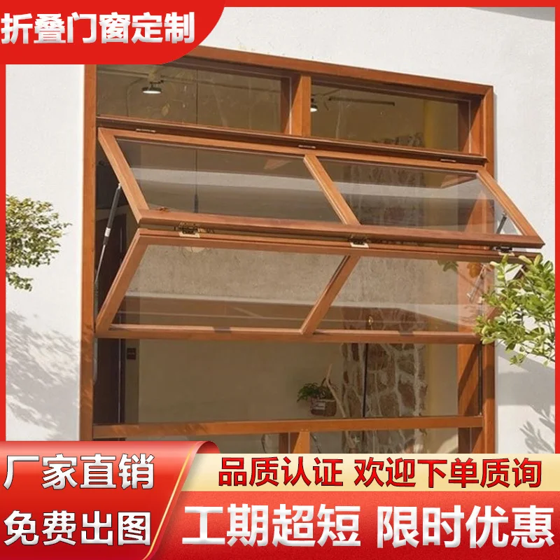 Custom Folding Ventilation Window Loft Indoor Soundproof Kitchen Balcony Milk Tea Shop Coffee Shop Sliding Window