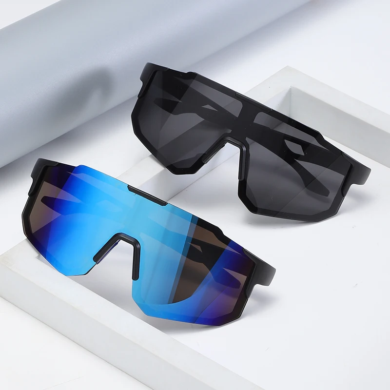 Neue Sport-Sonnenbrille für Männer und Frauen, große Rahmen, um sie schlanke Outdoor-Radsport-Sonnenbrille aussehen zu machen, bunte Schutzbrille 66308