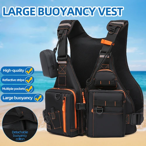 Chaleco de pesca, herramientas, chaleco salvavidas para deriva, surf, canotaje, natación, chaleco reflectante multifuncional para deportes al aire libre y supervivencia