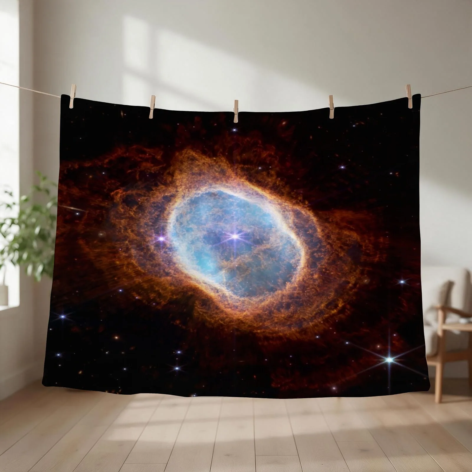 New James Webb space telescope -South ring nebula Throw Blanket couch cozy soft plush fuzzy picnic outdoor blanket