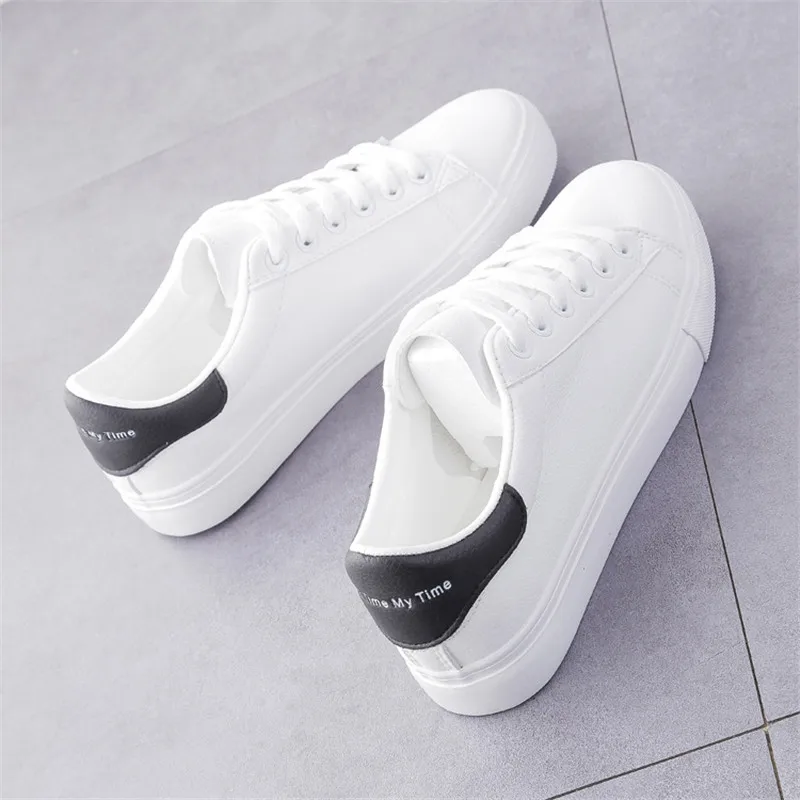 Fashion Shoes Women\'s Vulcanize Shoes Spring New Casual Classic Solid Color PU Leather Shoes Women Casual White Shoes Sneakers