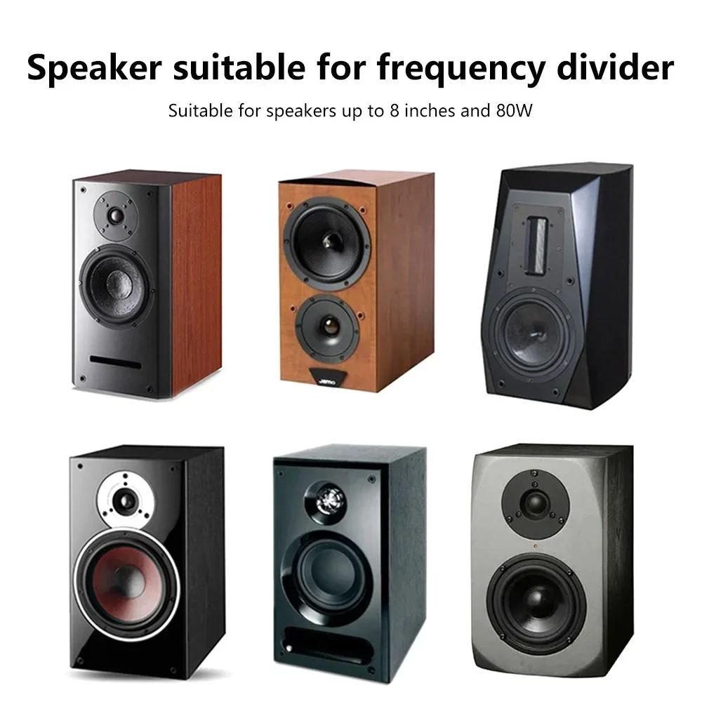 80W Adjustable Multi Speaker Treble Bass Subwoofer Audio Frequency Divider 2 Way Crossover Filters Updated Version