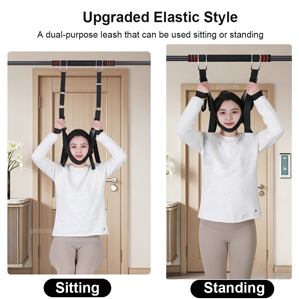 Portable Cervical Neck Traction Portable Cervical Traction Strap Adjustable Soft Padded Neck Support Correcting Forward Head