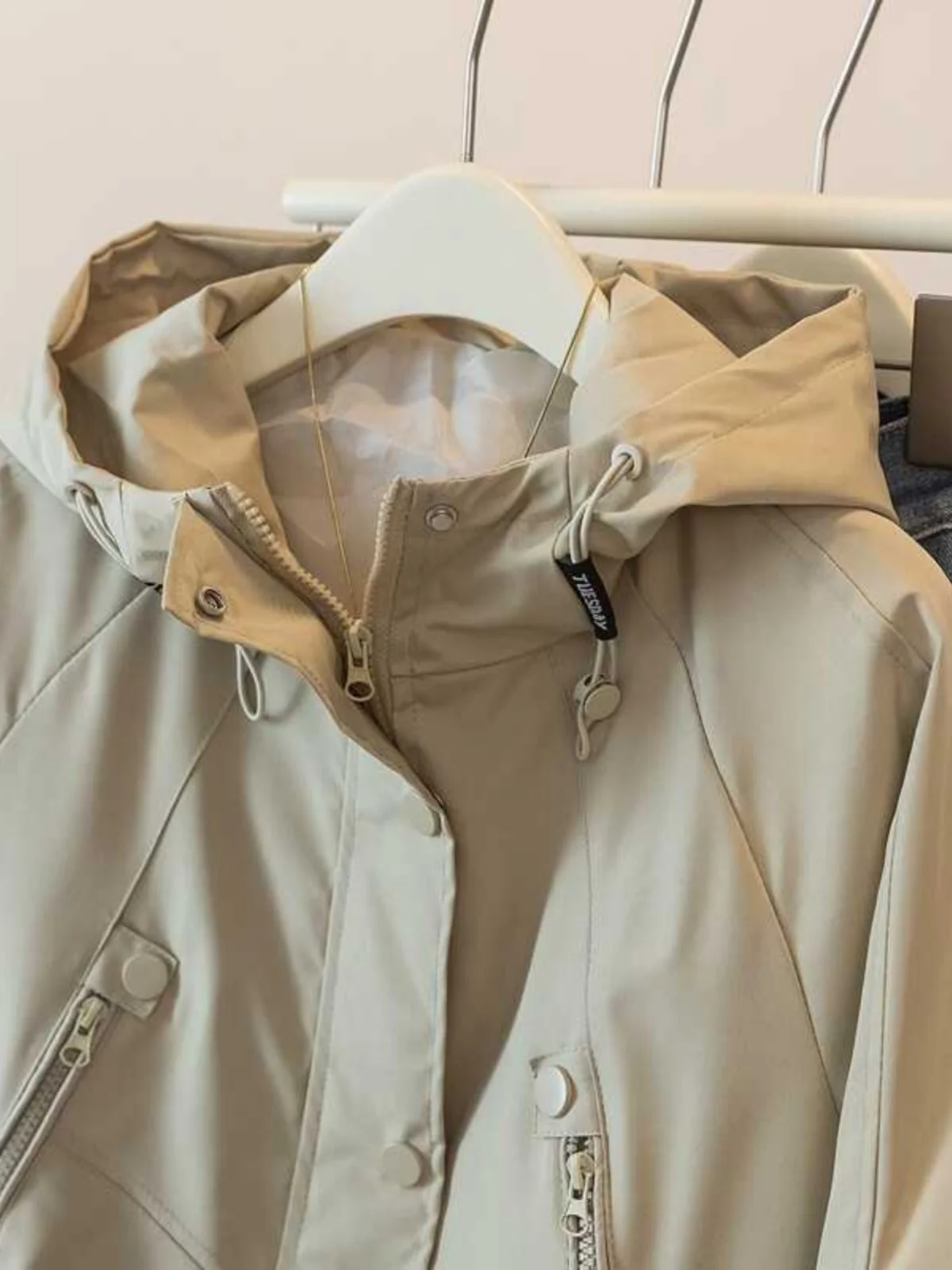 

Plus Size plus Size Cotton Jaet Thiened Loose Baseball Sle Spring Outerwear Slimming Advanced Hooded Coat Women's Faion