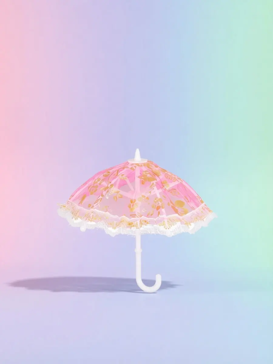 5Pcs Mini Parasol Lace Umbrella Accessories Crafted for Kids Play House DIY Scene Decor Miniature Random Pattern Color