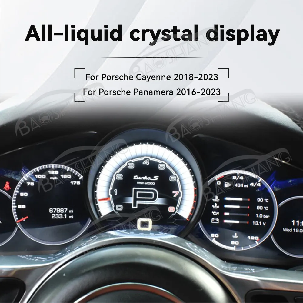 Linux Digital Instrument Cluster for Porsche Cayenne Panamera 2016-2023 Full LCD Speedometer Player