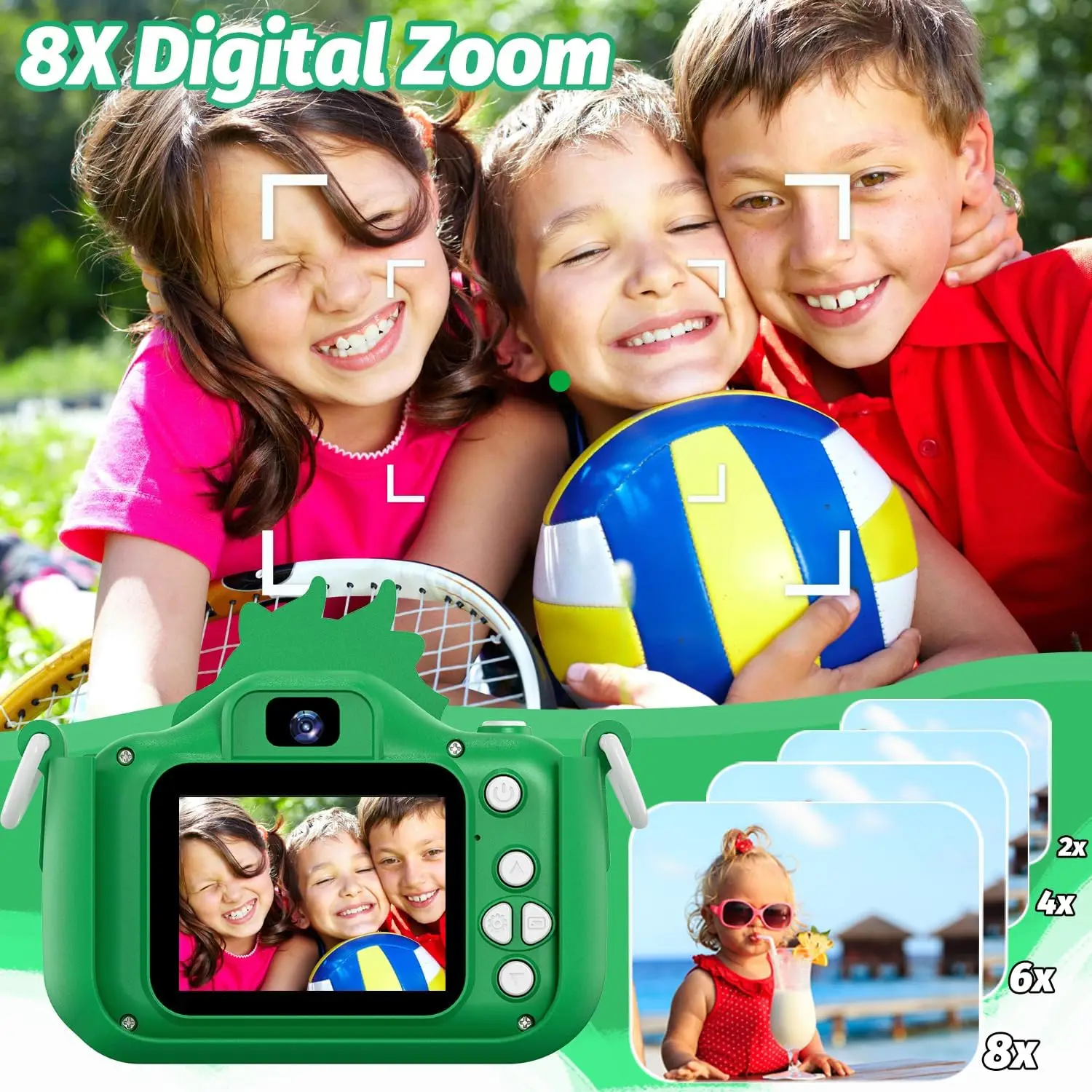 Kamera Digital Anak-anak Kamera Ganda HD 1080P Mainan Kamera Video Tampilan Kamera Mini Mainan Anak-anak untuk Hadiah Ulang Tahun/Natal